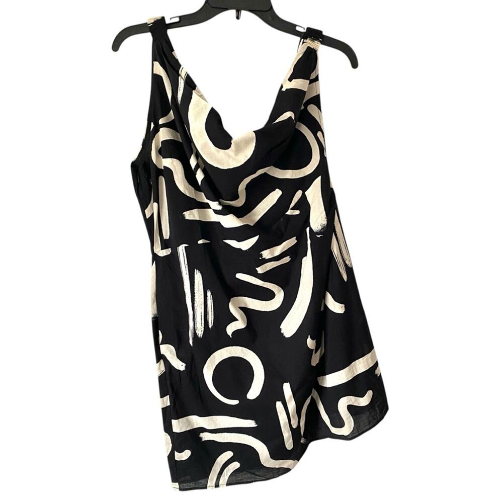 Seven Wonders Cate Black Cream Cotton Mini Dress NWTs size XXL